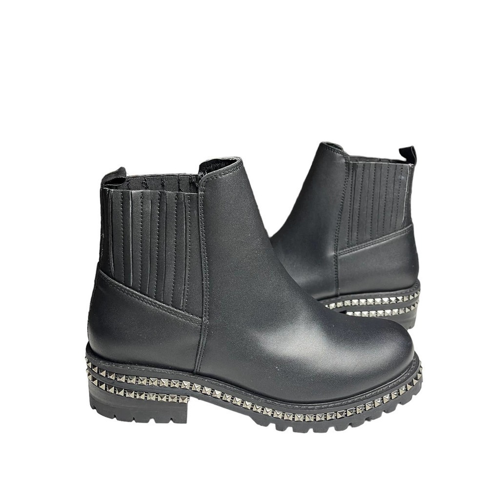 GOSH Slip On Black Studded Booties Size 24 US 7